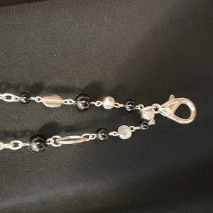 Paparazzi Silvertone chain & Black Lanyard